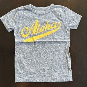 Crewcuts Gray and Yellow Aloha Short Sleeve Tee